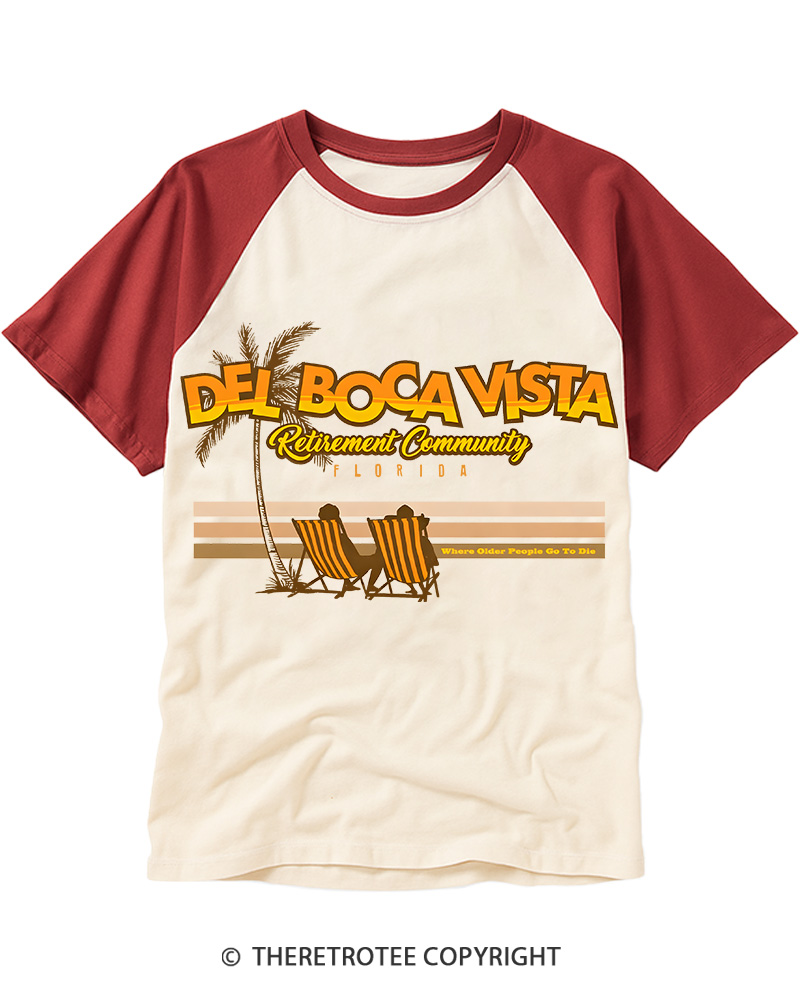 TheRetroTee Del Boca Vista 1970s Raglan Baseball T-Shirt