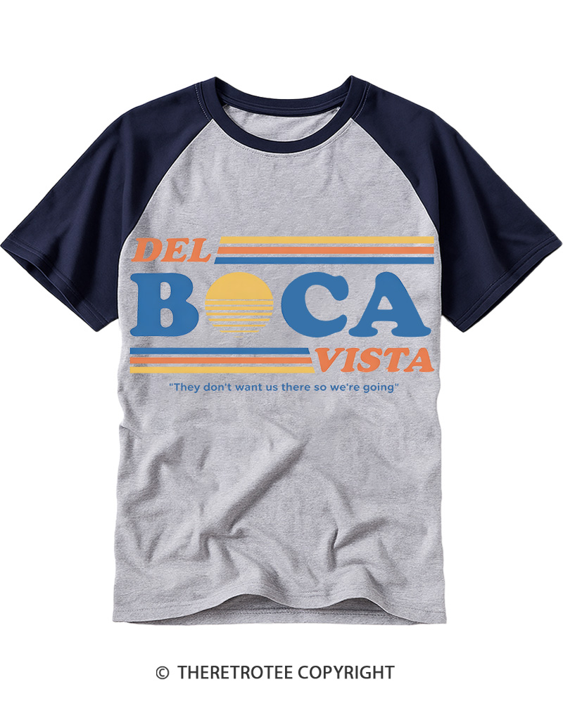TheRetroTee Del Boca Vista 1970s Raglan Baseball T-Shirt