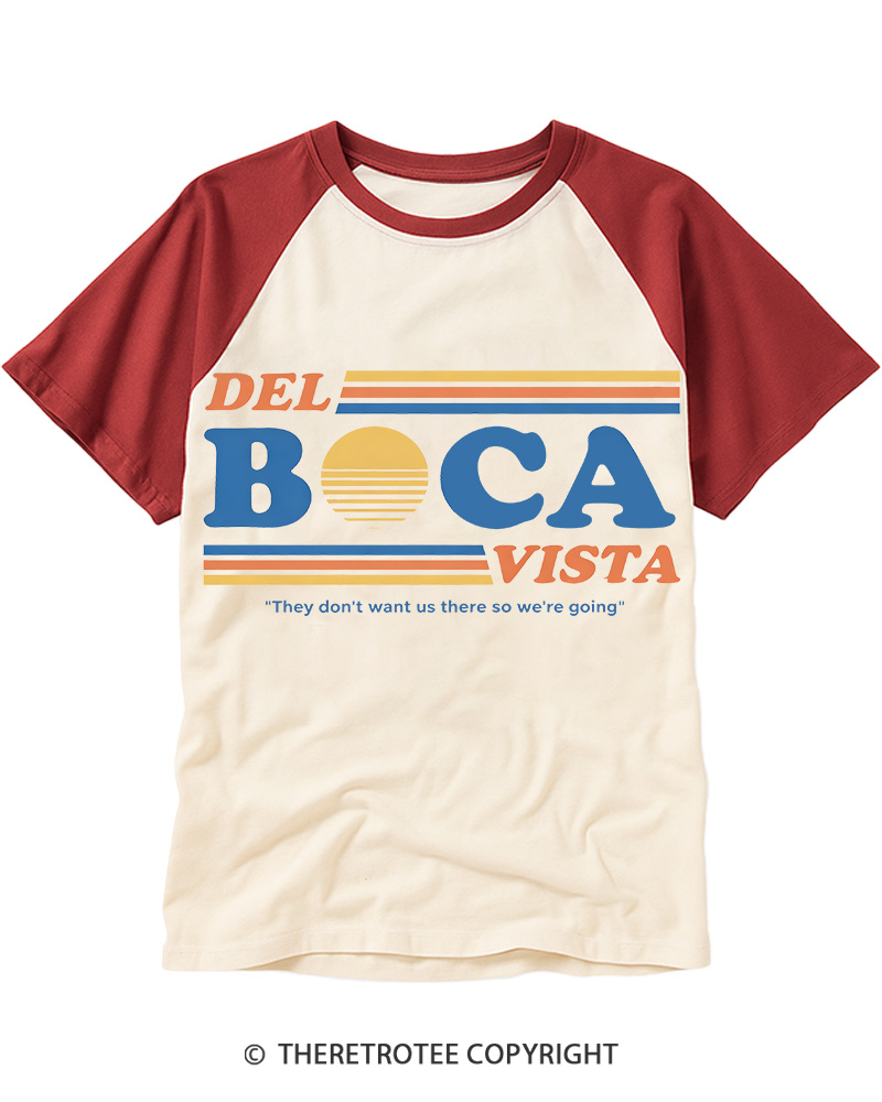 TheRetroTee Del Boca Vista 1970s Raglan Baseball T-Shirt