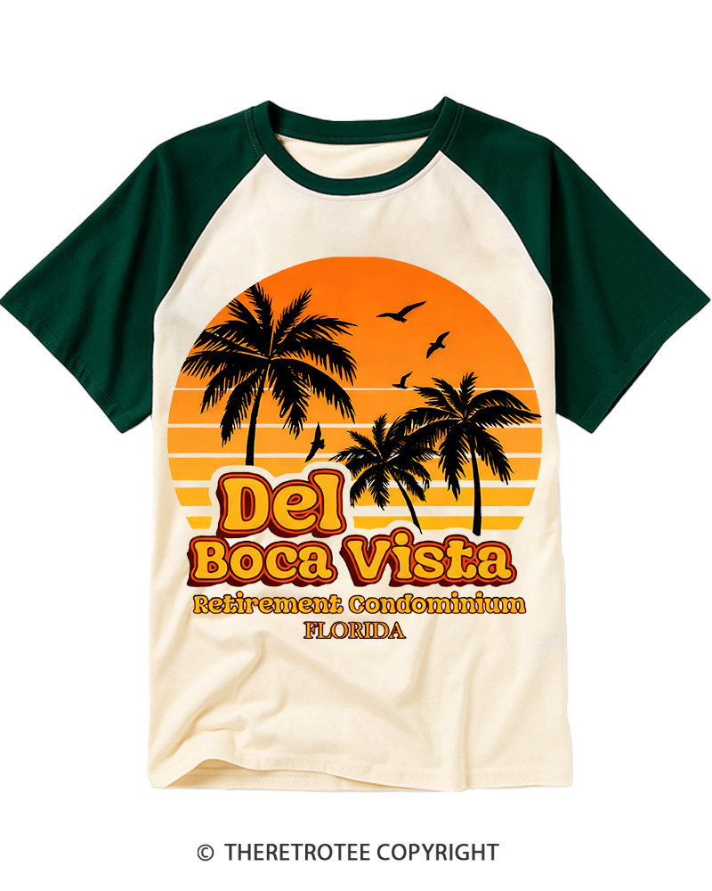 TheRetroTee Del Boca Vista 1970s Raglan Baseball T-Shirt