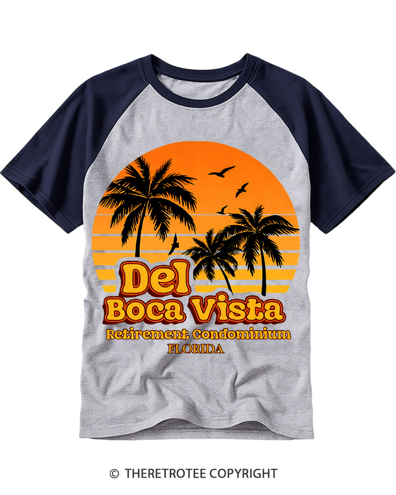 TheRetroTee Del Boca Vista 1970s Raglan Baseball T-Shirt