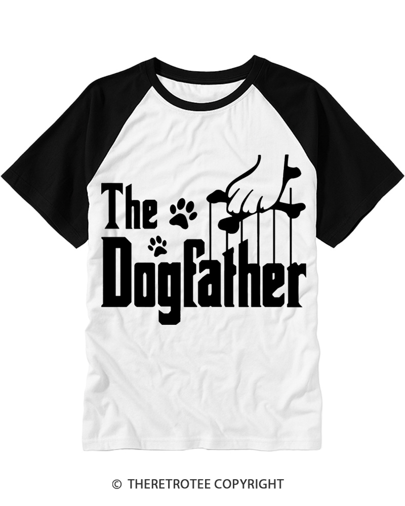 TheRetroTee The Dogfather 1990s Raglan Baseball T-Shirt