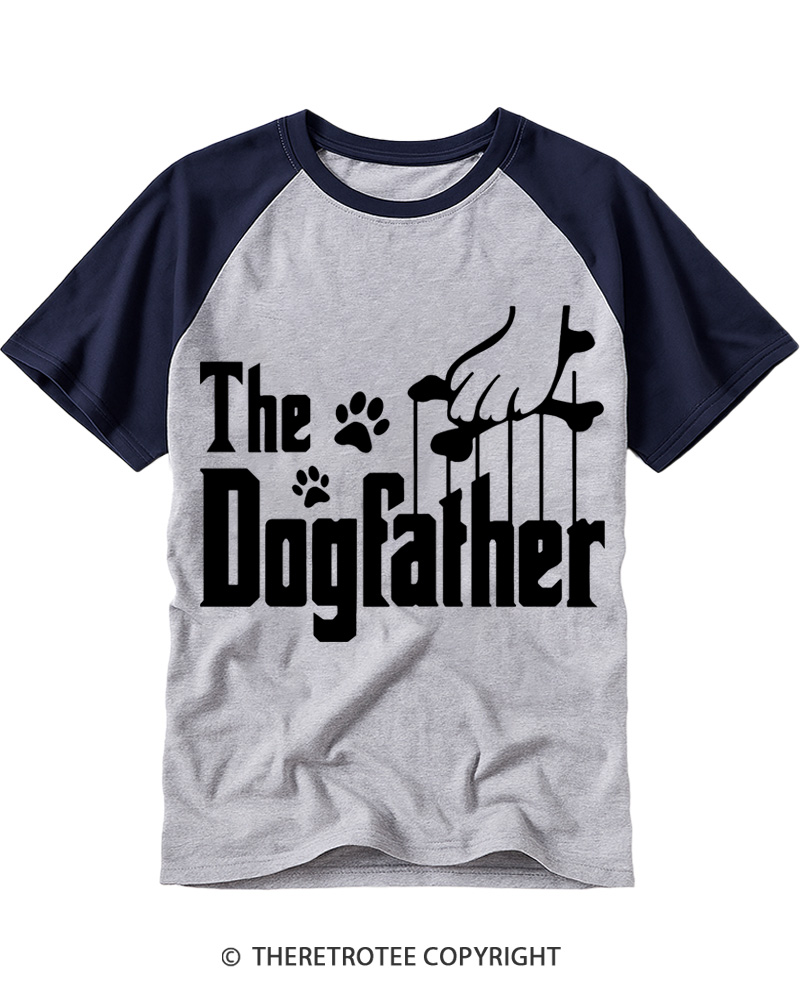TheRetroTee The Dogfather 1990s Raglan Baseball T-Shirt