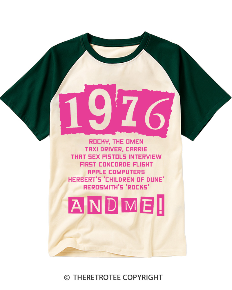 TheRetroTee 1976 Raglan Baseball T-Shirt