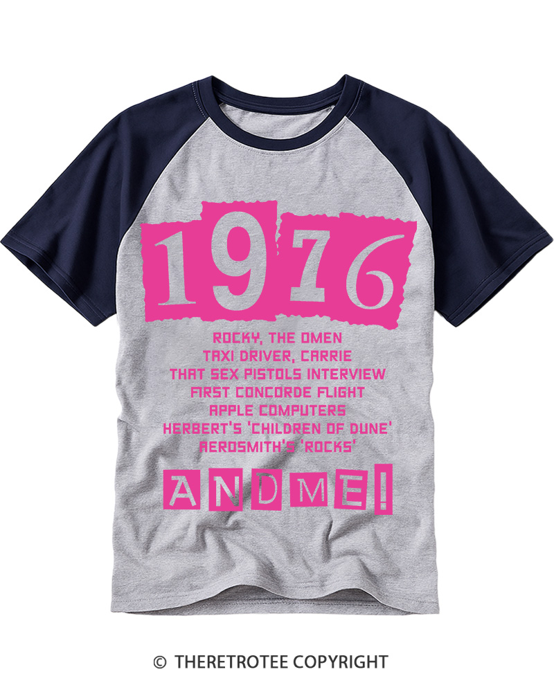 TheRetroTee 1976 Raglan Baseball T-Shirt