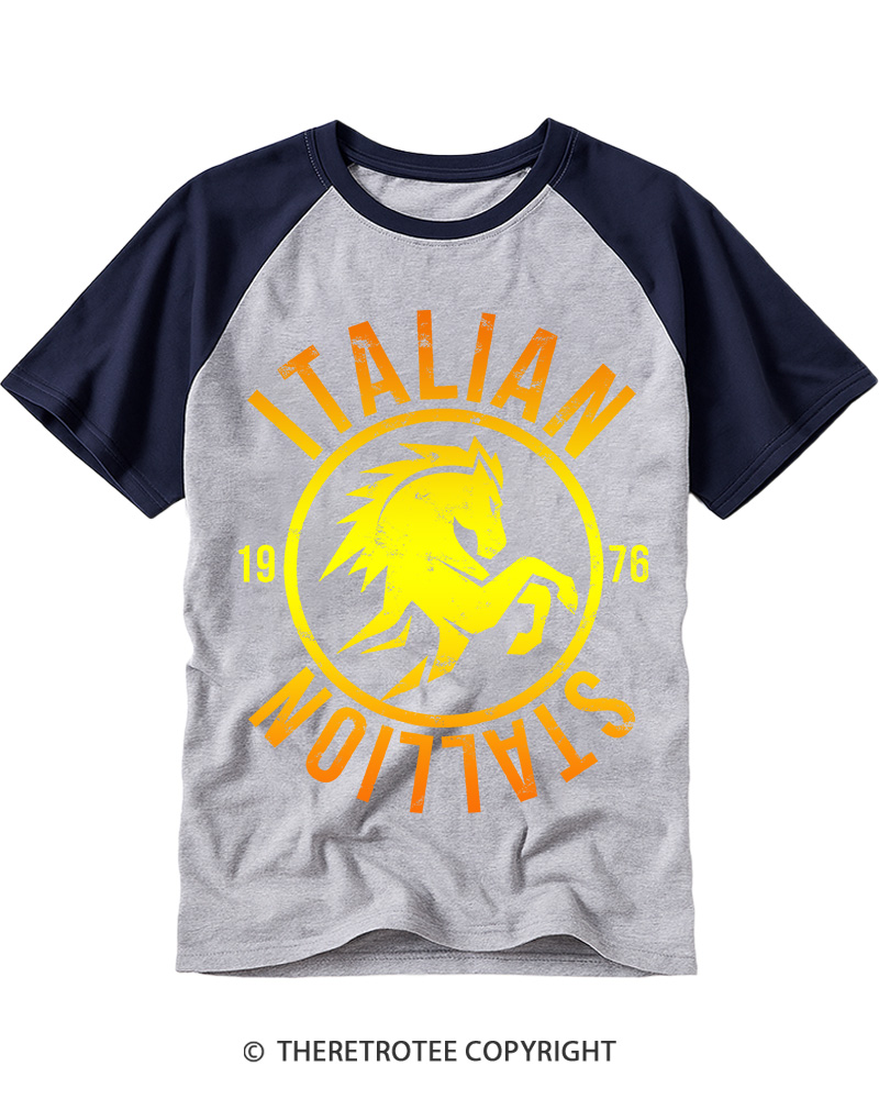 TheRetroTee Italian Stallion 1976 Raglan Baseball T-Shirt