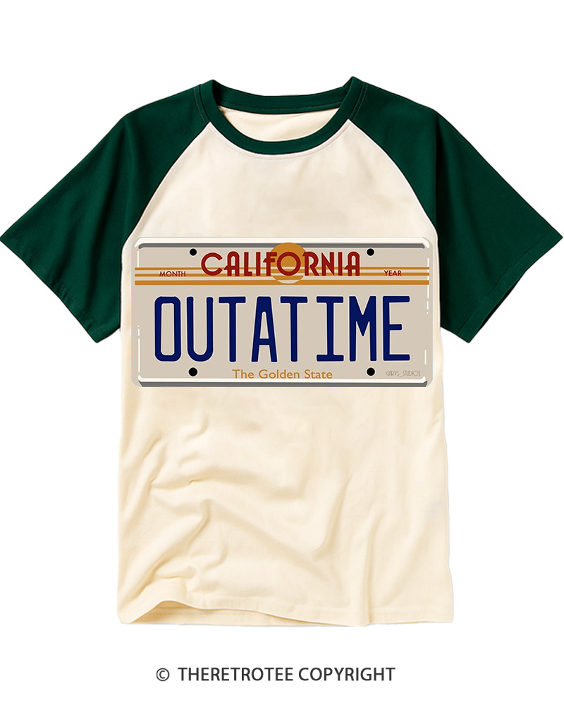 TheRetroTee OUTATIME 1985 Raglan Baseball T-Shirt