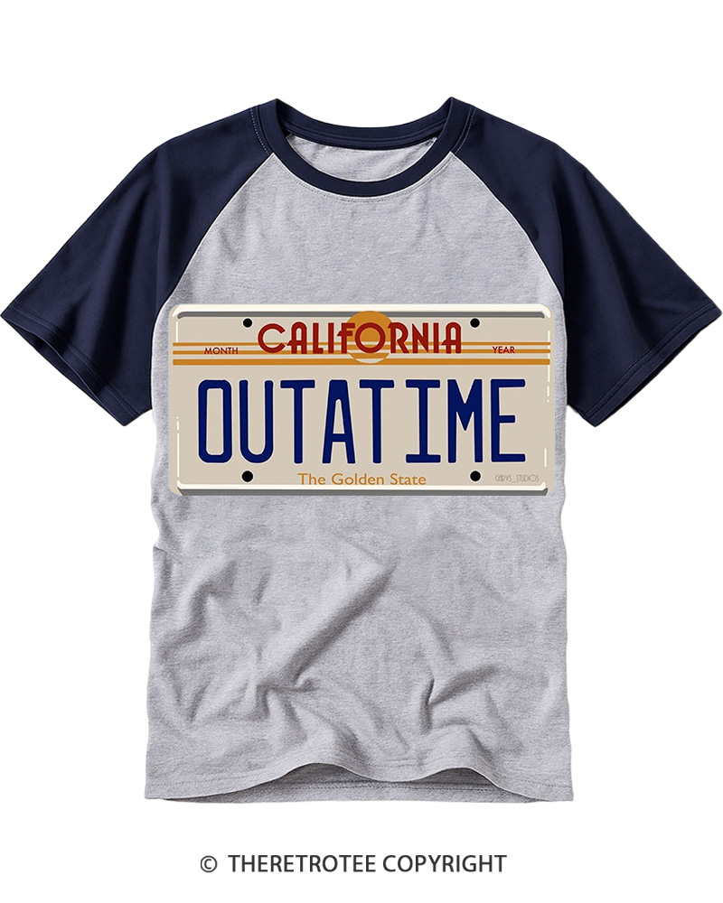 TheRetroTee OUTATIME 1985 Raglan Baseball T-Shirt