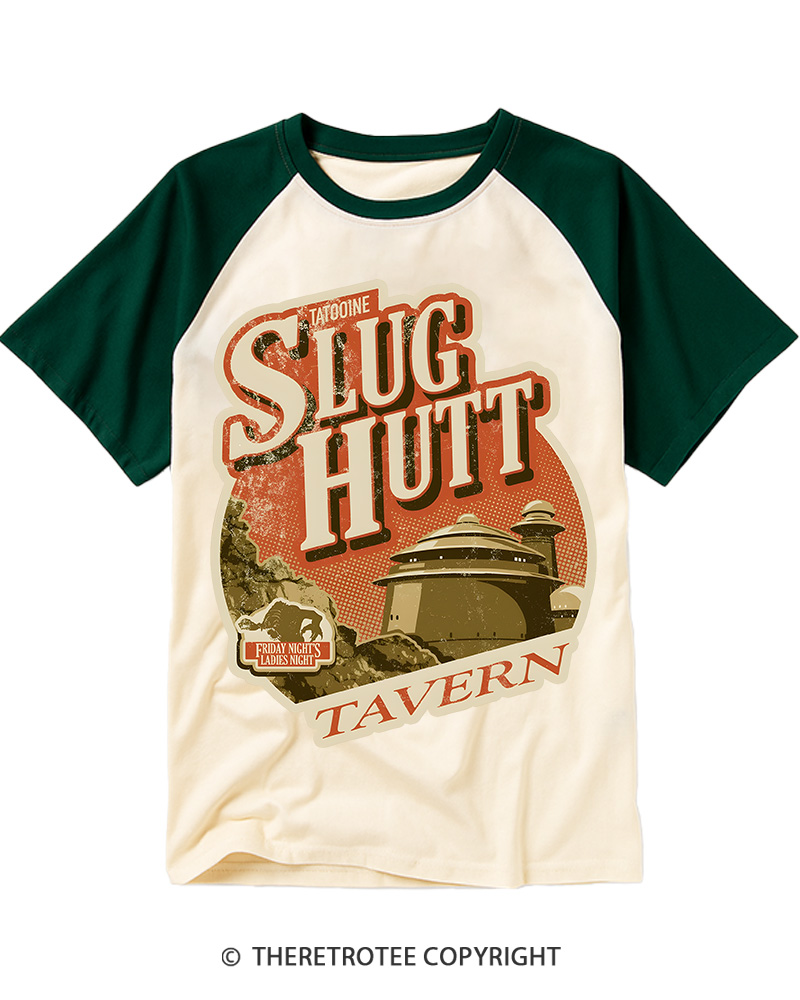 TheRetroTee Slug Hutt 1977 Raglan Baseball T-Shirt