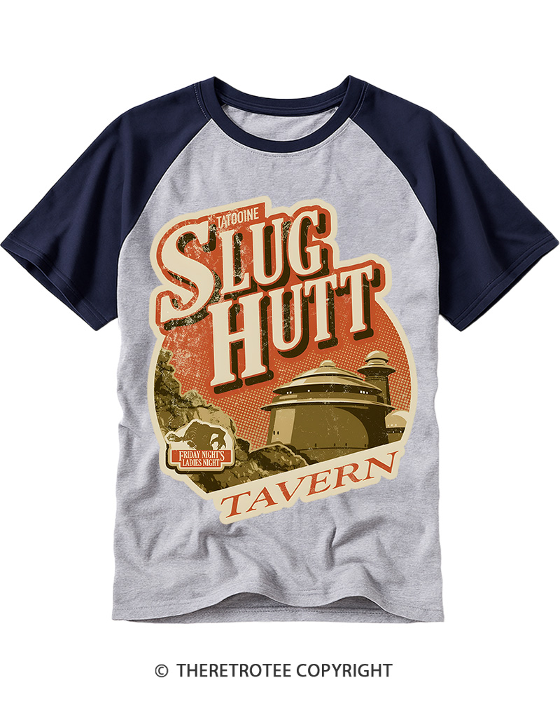 TheRetroTee Slug Hutt 1977 Raglan Baseball T-Shirt