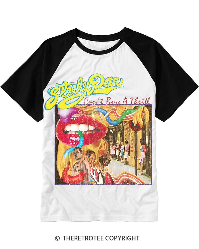 TheRetroTee Can't Buy A Thrill 1980s Raglan Baseball T-Shirt