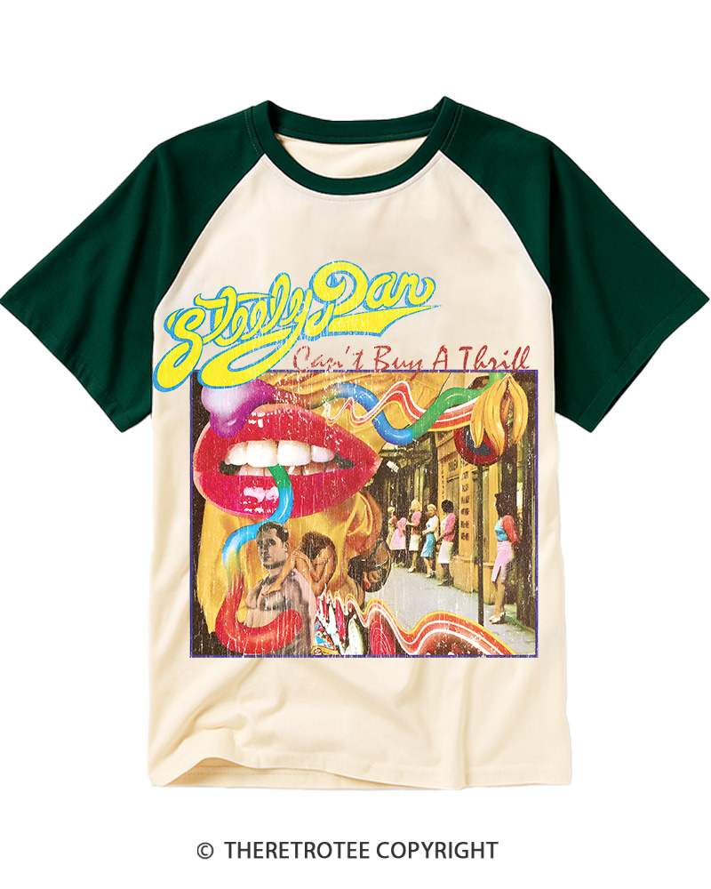 TheRetroTee Can't Buy A Thrill 1980s Raglan Baseball T-Shirt