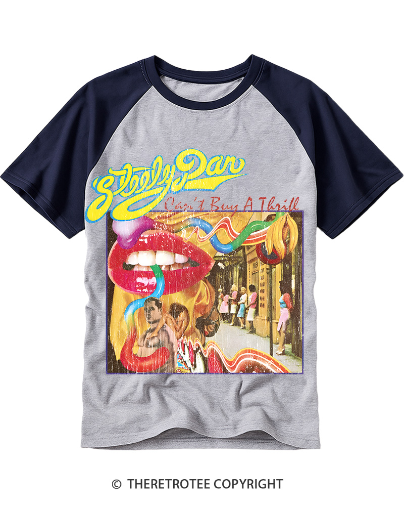 TheRetroTee Can't Buy A Thrill 1980s Raglan Baseball T-Shirt