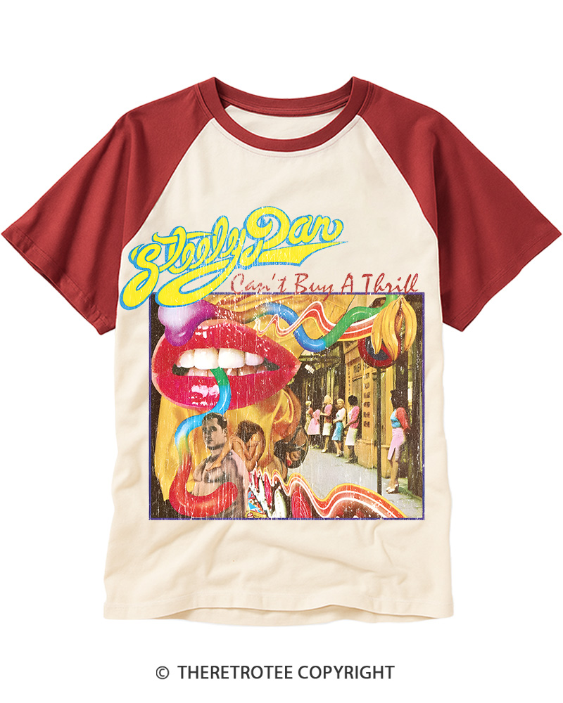 TheRetroTee Can't Buy A Thrill 1980s Raglan Baseball T-Shirt