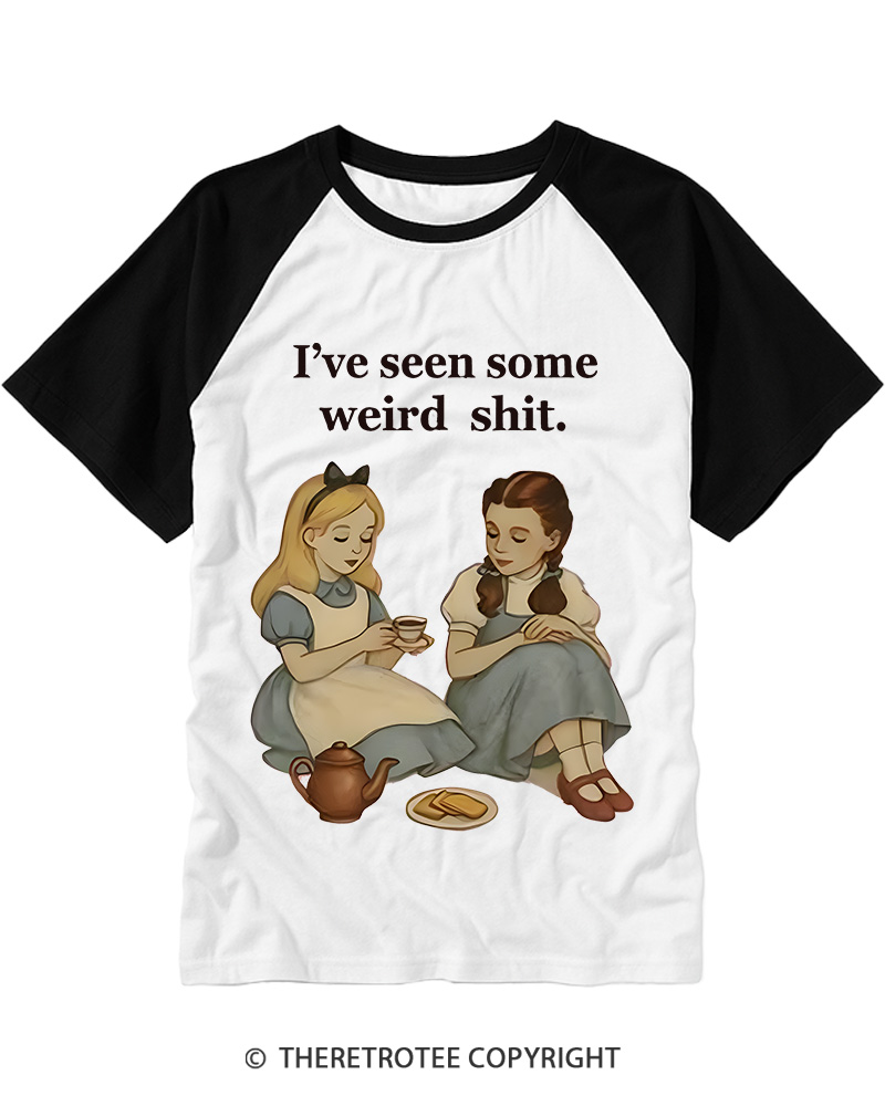 TheRetroTee Weird Stuff'90s Girl Raglan Baseball T-Shirt