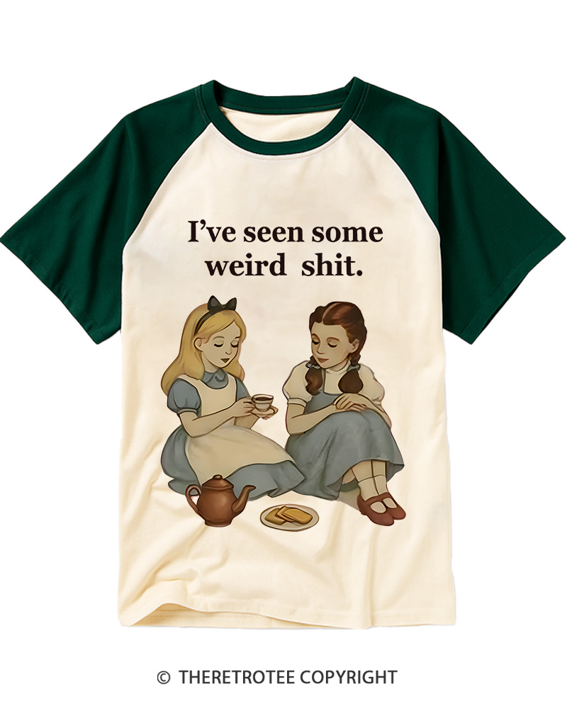 TheRetroTee Weird Stuff'90s Girl Raglan Baseball T-Shirt