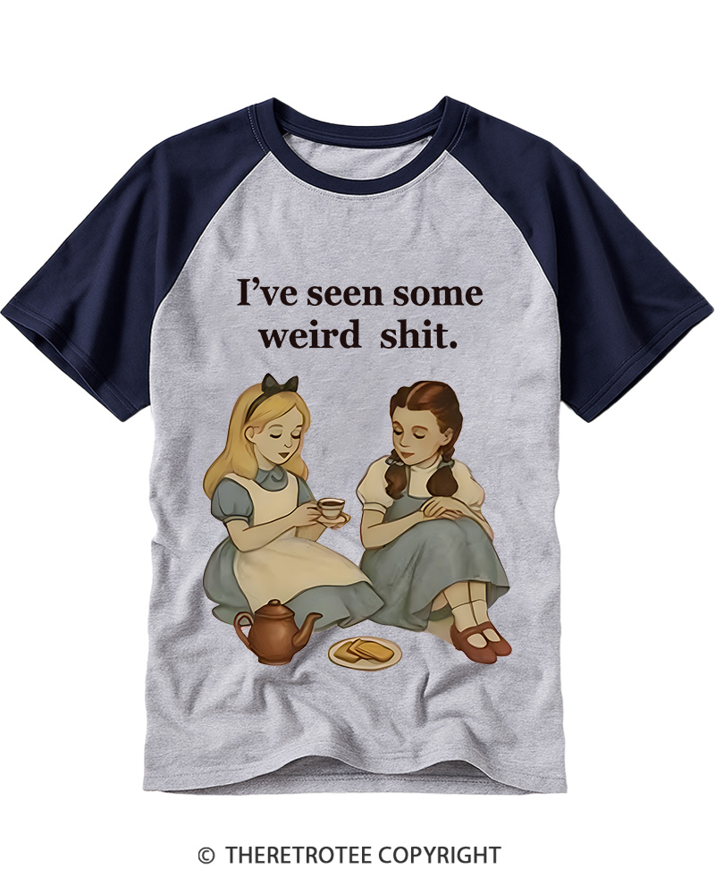TheRetroTee Weird Stuff'90s Girl Raglan Baseball T-Shirt