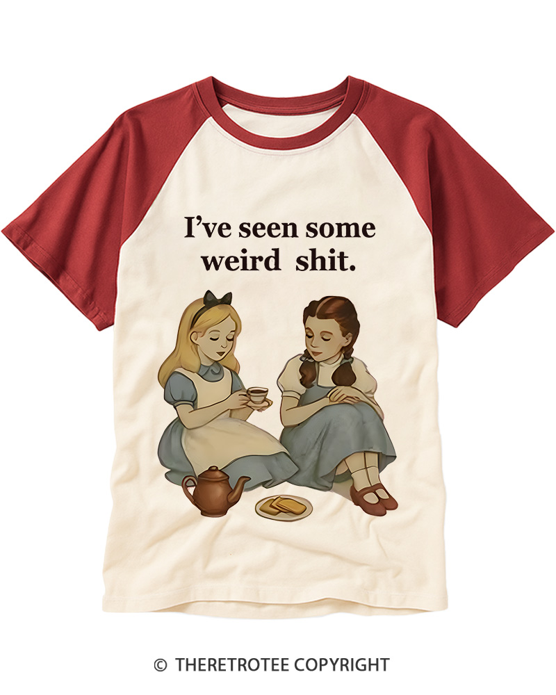 TheRetroTee Weird Stuff'90s Girl Raglan Baseball T-Shirt