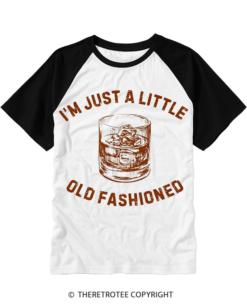 TheRetroTee Old Fashioned 1960s Raglan Baseball T-Shirt