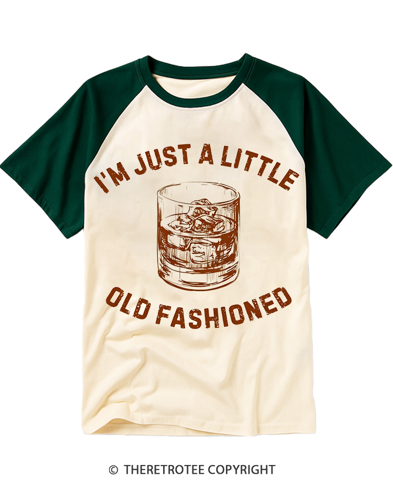 TheRetroTee Old Fashioned 1960s Raglan Baseball T-Shirt