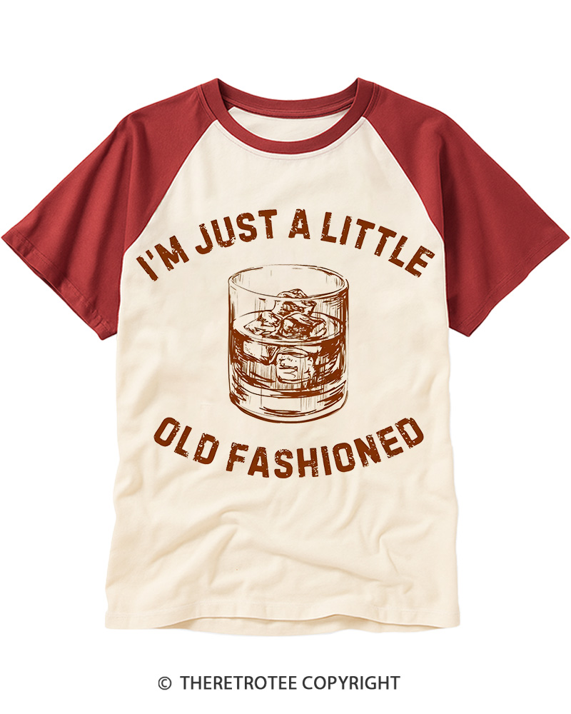 TheRetroTee Old Fashioned 1960s Raglan Baseball T-Shirt