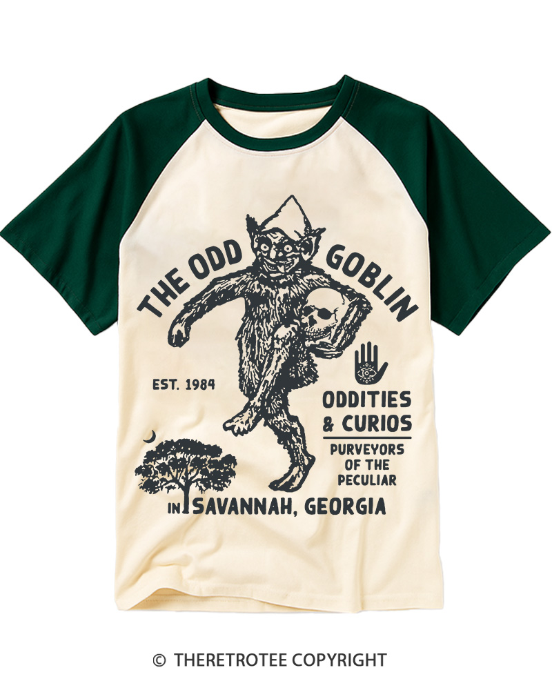 TheRetroTee Odd Goblin'84 Vintage Raglan Baseball T-Shirt