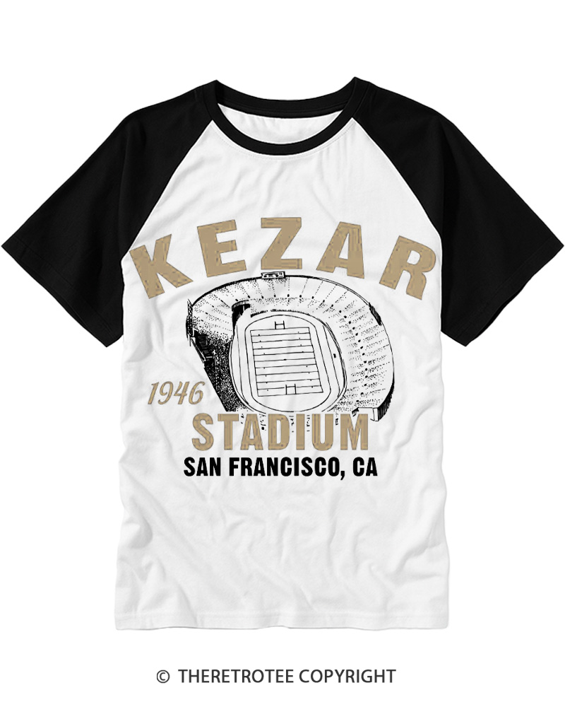 TheRetroTee Kezar Stadium 1946 Raglan Baseball T-Shirt