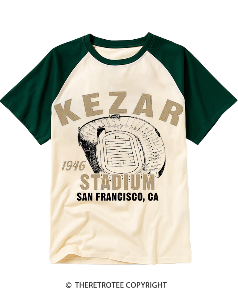TheRetroTee Kezar Stadium 1946 Raglan Baseball T-Shirt