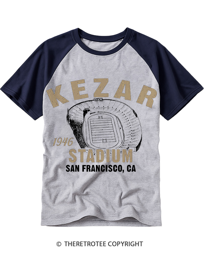 TheRetroTee Kezar Stadium 1946 Raglan Baseball T-Shirt