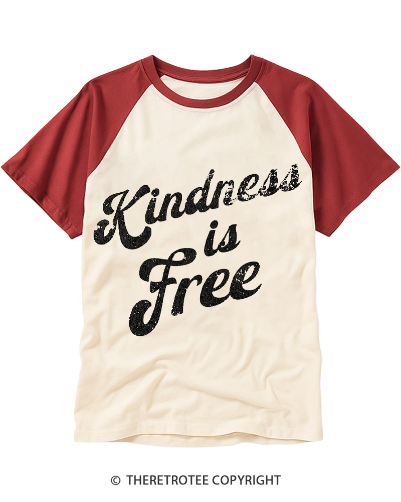 TheRetroTee Be Kind 1960s Raglan Baseball T-Shirt