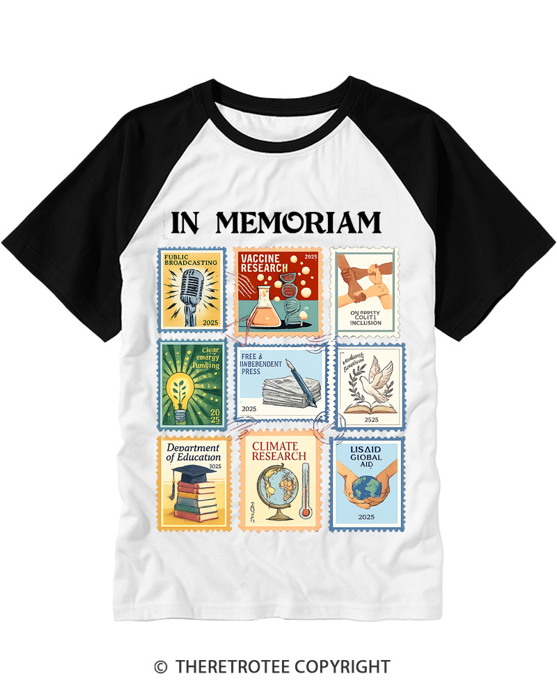TheRetroTee In Memoriam Raglan Baseball T-Shirt