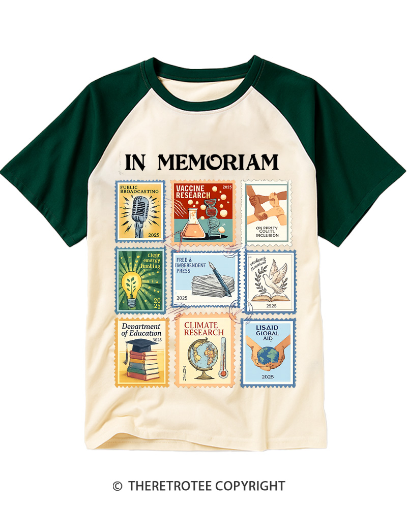 TheRetroTee In Memoriam Raglan Baseball T-Shirt