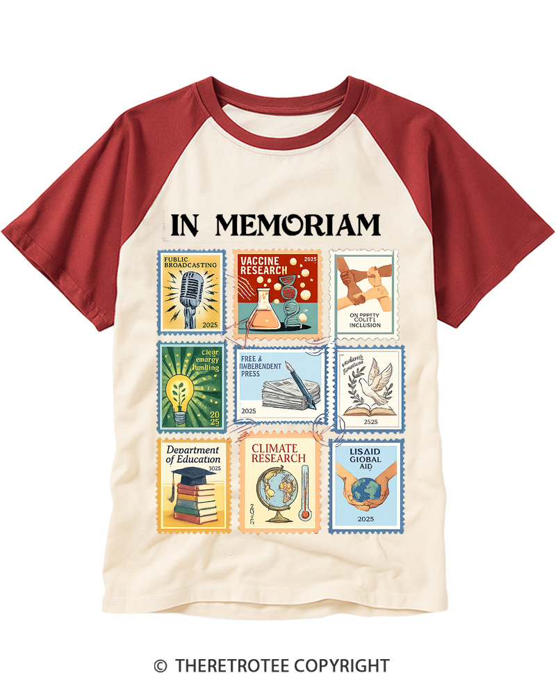 TheRetroTee In Memoriam Raglan Baseball T-Shirt