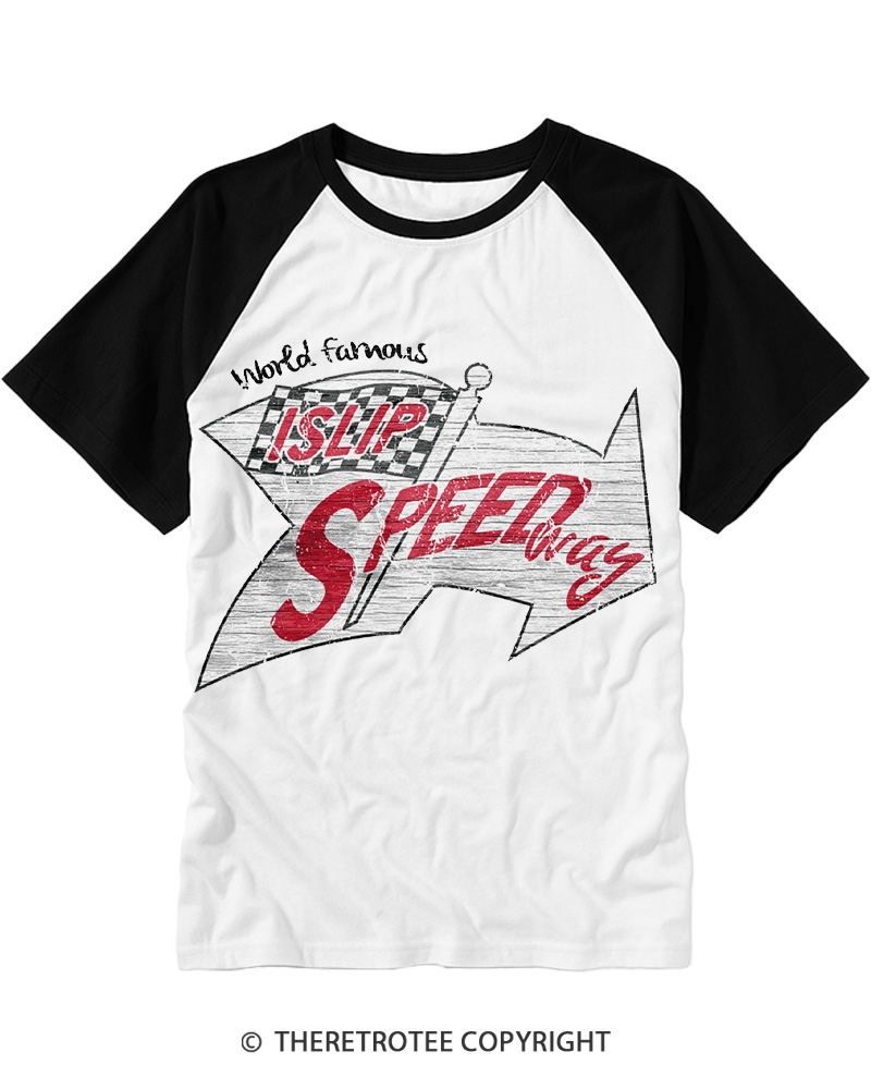 TheRetroTee Islip Speedway 1960s Raglan Baseball T-Shirt