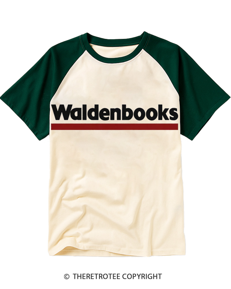 TheRetroTee Waldenbooks 1990s Raglan Baseball T-Shirt
