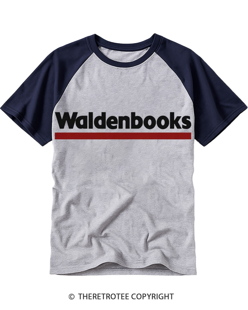 TheRetroTee Waldenbooks 1990s Raglan Baseball T-Shirt