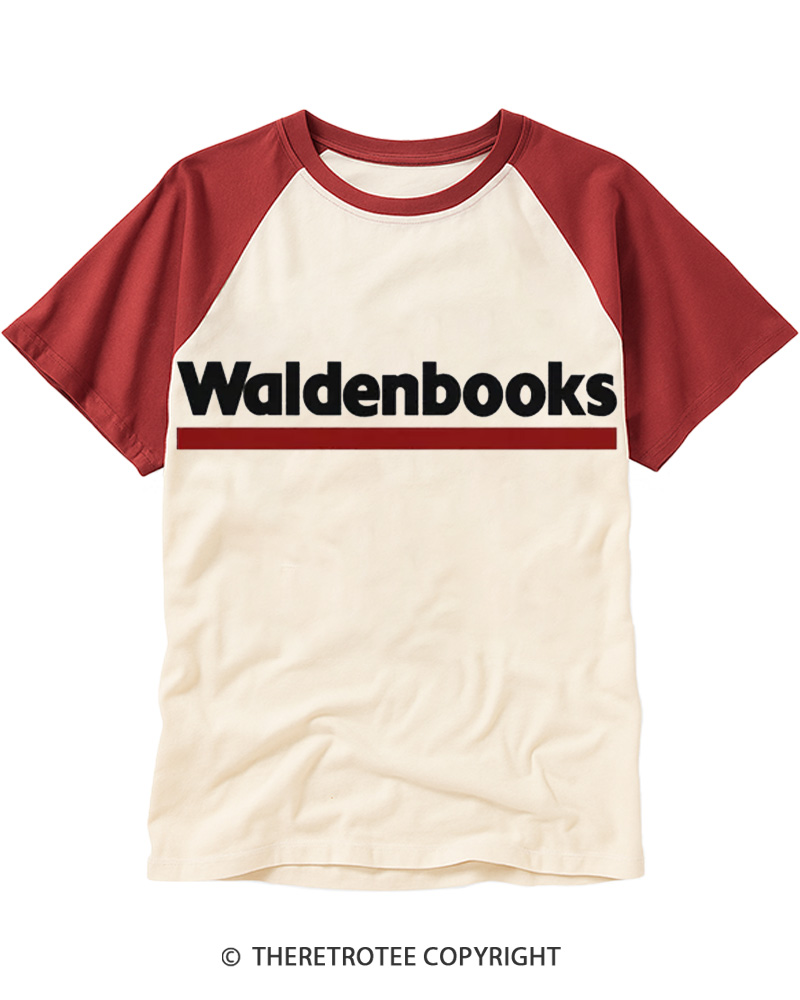 TheRetroTee Waldenbooks 1990s Raglan Baseball T-Shirt