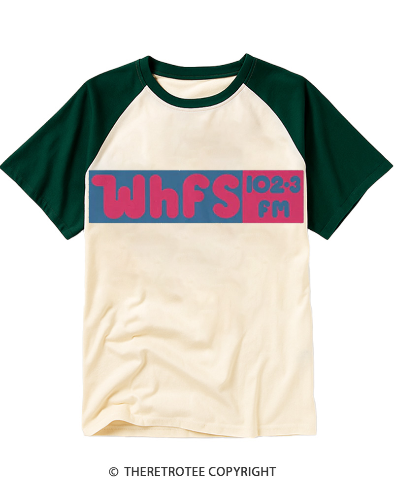 TheRetroTee WHFS - Bethesda, MD 1980s Raglan Baseball T-Shirt