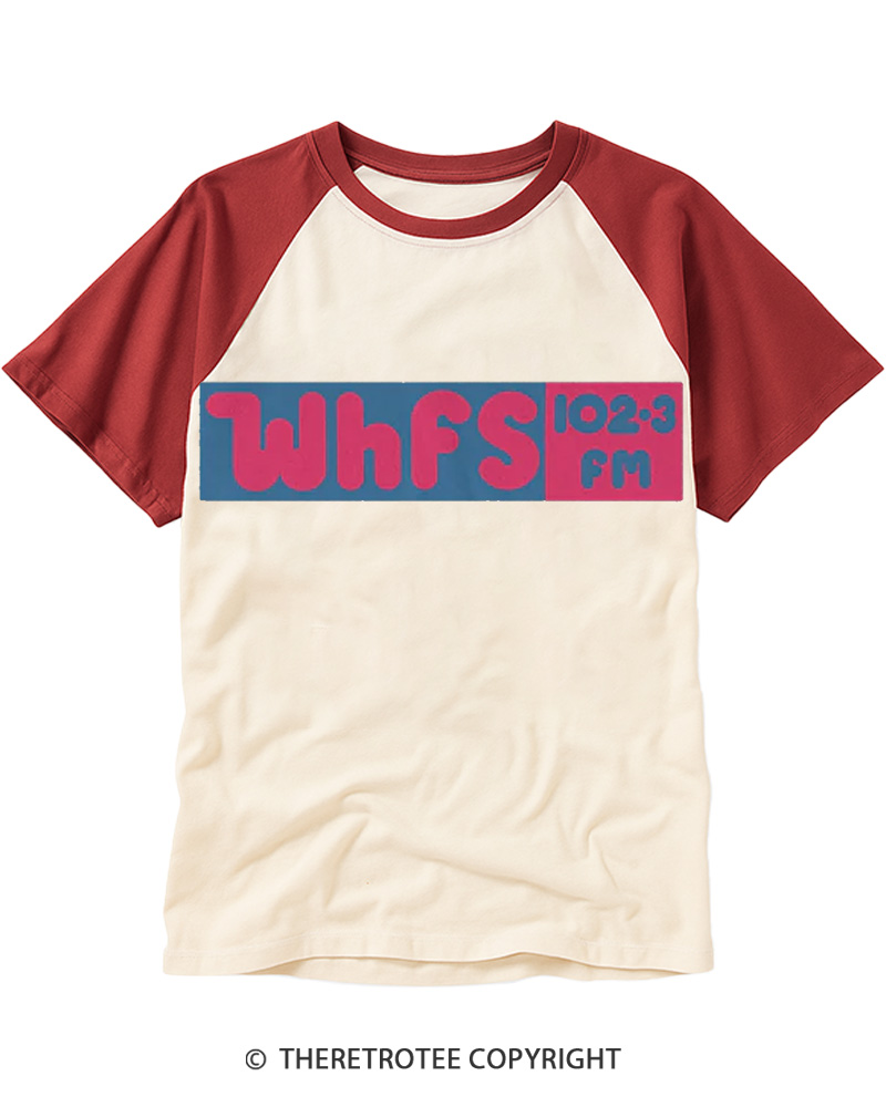 TheRetroTee WHFS - Bethesda, MD 1980s Raglan Baseball T-Shirt