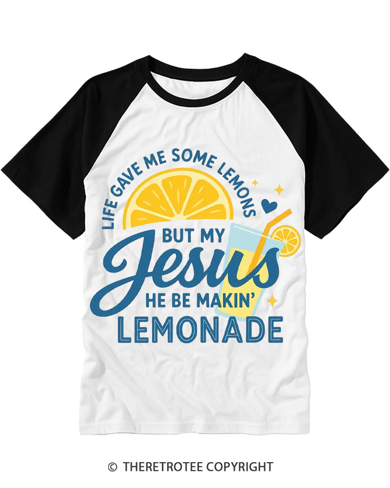 TheRetroTee Life Gave Me Some Lemons Raglan Baseball T-Shirt