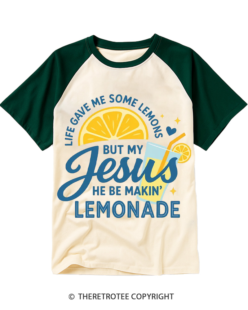 TheRetroTee Life Gave Me Some Lemons Raglan Baseball T-Shirt