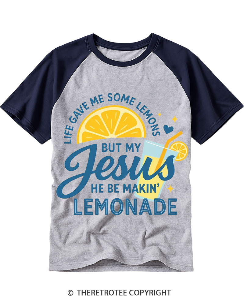 TheRetroTee Life Gave Me Some Lemons Raglan Baseball T-Shirt