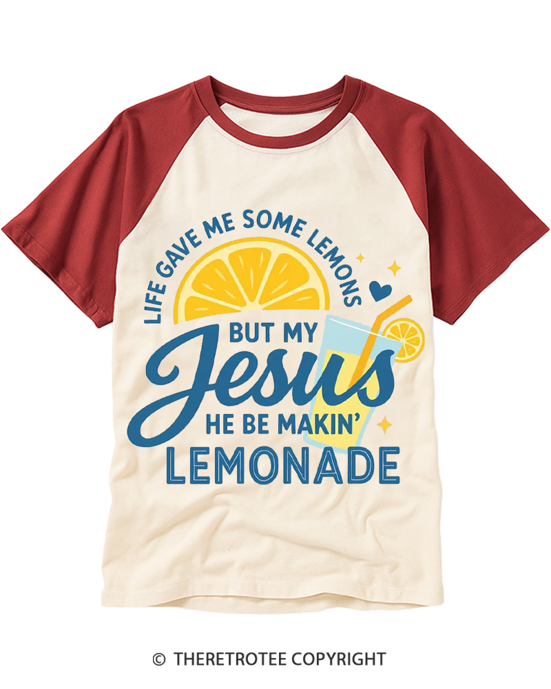 TheRetroTee Life Gave Me Some Lemons Raglan Baseball T-Shirt