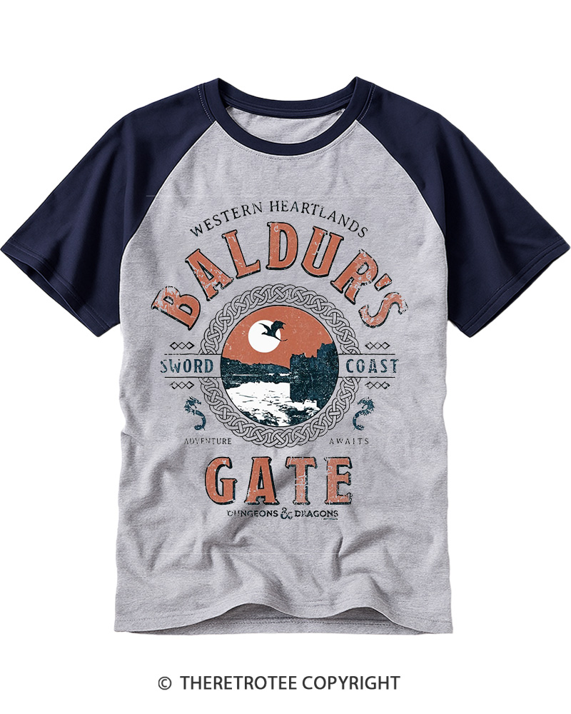 TheRetroTee Baldur's Gate Raglan Baseball T-Shirt