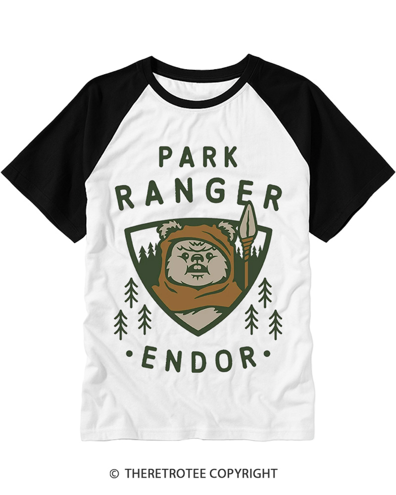 TheRetroTee Park Ranger 1980s Raglan Baseball T-Shirt