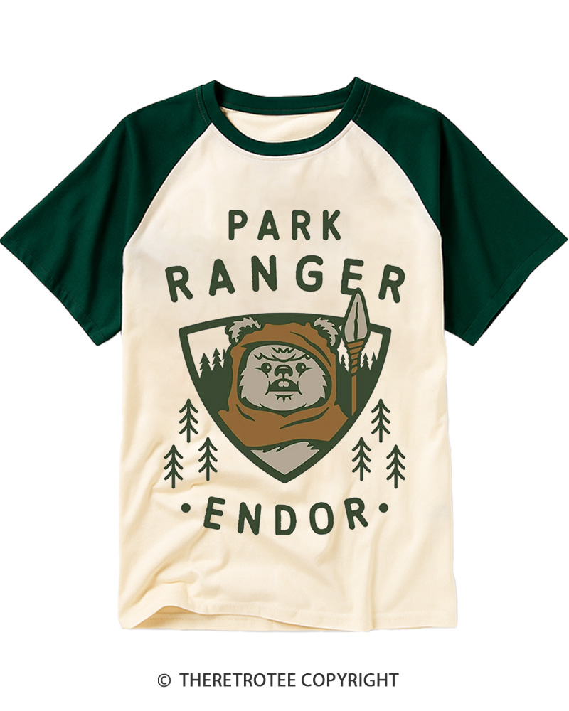 TheRetroTee Park Ranger 1980s Raglan Baseball T-Shirt
