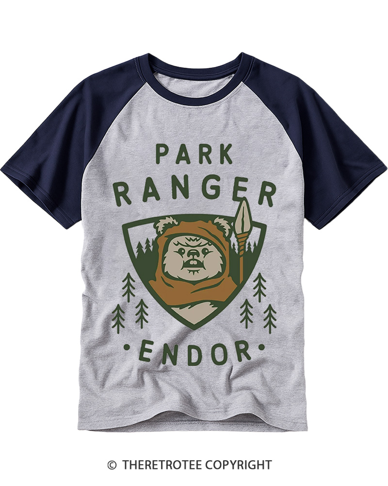 TheRetroTee Park Ranger 1980s Raglan Baseball T-Shirt