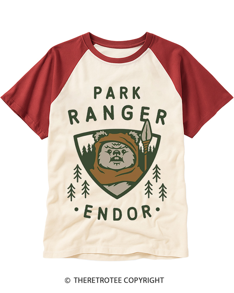 TheRetroTee Park Ranger 1980s Raglan Baseball T-Shirt