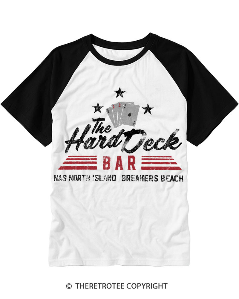 TheRetroTee The Hard Deck Bar Raglan Baseball T-Shirt