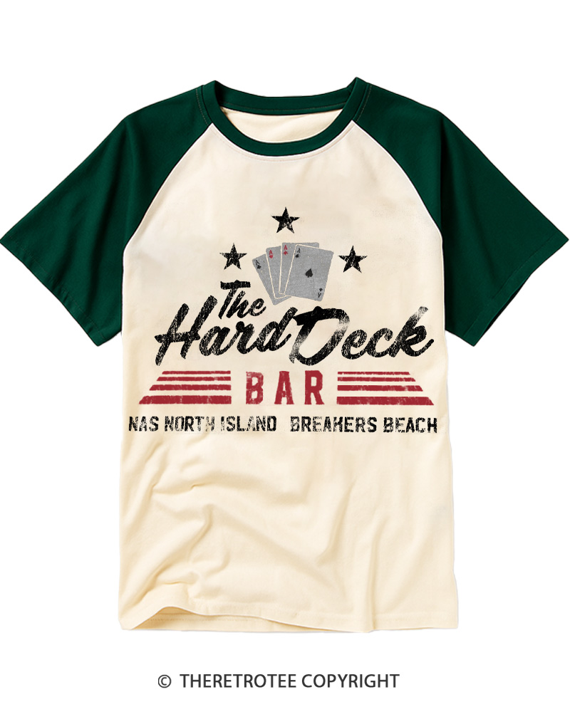 TheRetroTee The Hard Deck Bar Raglan Baseball T-Shirt